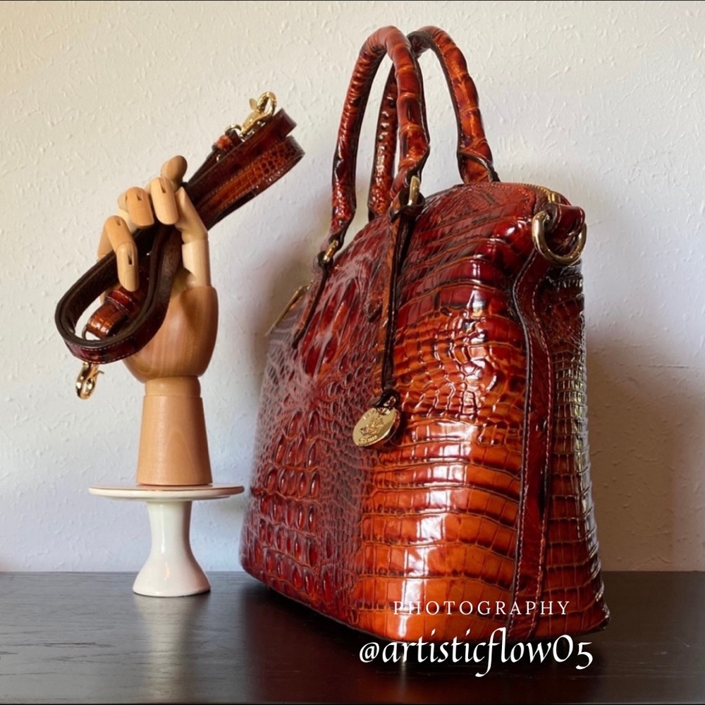 NEW! Brahmin Pecan Duxbury Satchel With Strap! - Picture 2 of 8